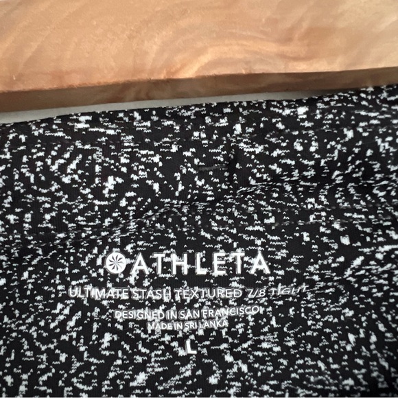 Athleta Ultimate Stash Textured 7/8 Tight Athletic Legging Black Splatter Large - Picture 4 of 12